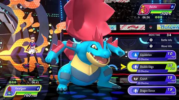Mega Meganium, Mega Emboar en Mega Feraligatr in de strijd