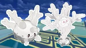 Kernpunten van Pokémon GO reveals costumed Galarian Corsola in Pokémon GO