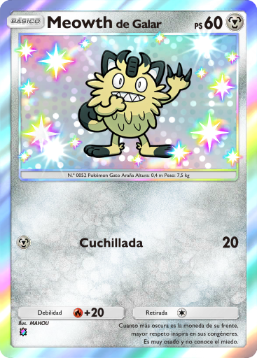 #218 · Meowth de Galar · Regenboog