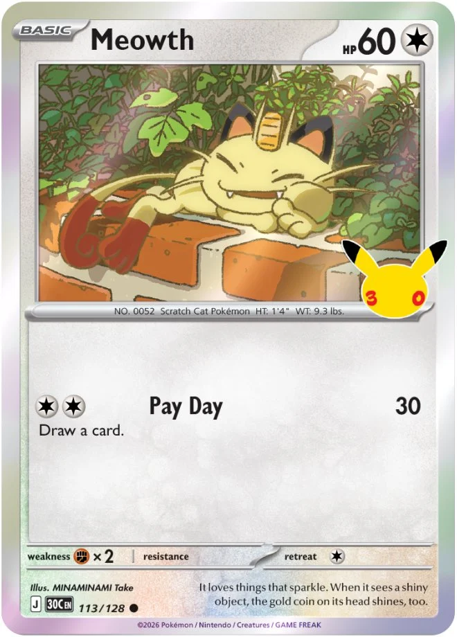 Gewone Meowth 113 uit 30th Celebration