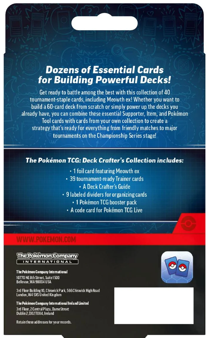 Achterkant van Deck Crafter’s Collection met inhoud