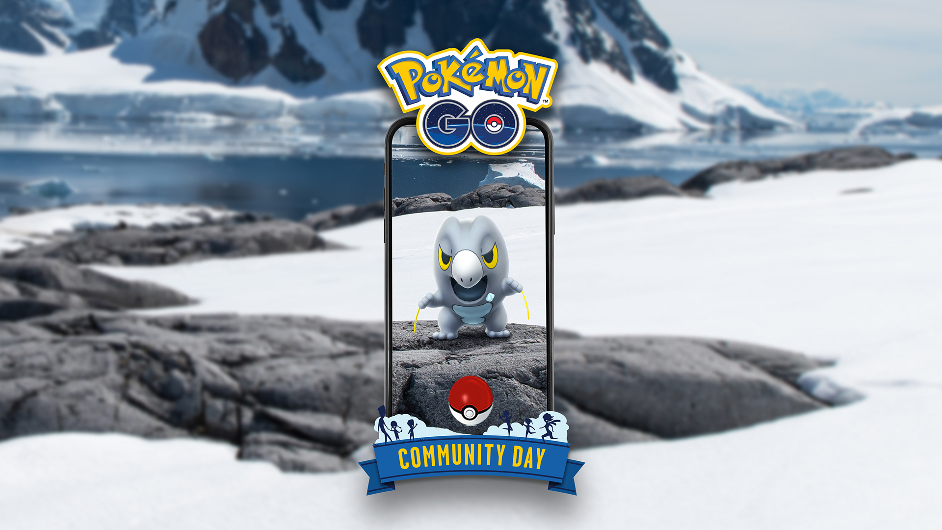 Officiële afbeelding van een eerdere Pokémon GO Community Day met Frigibax